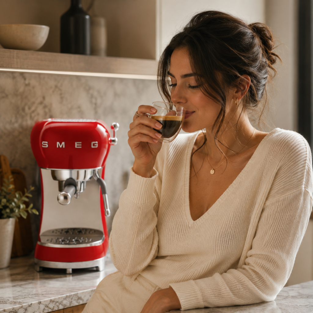 Cafetera Espresso Manual Smeg estilo 50’s