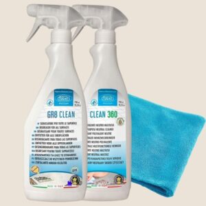 Kit limpieza con GR8 CLEAN, CLEAN 360 y trapo de microfibra