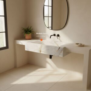 Lavabo en piedra sinterizada modelo Isara