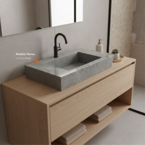 Lavabo en piedra sinterizada modelo Nerea