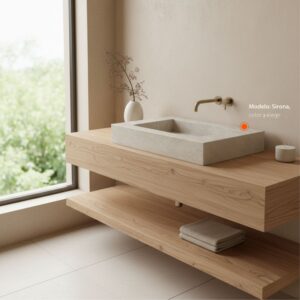Lavabo en piedra sinterizada modelo Sirona